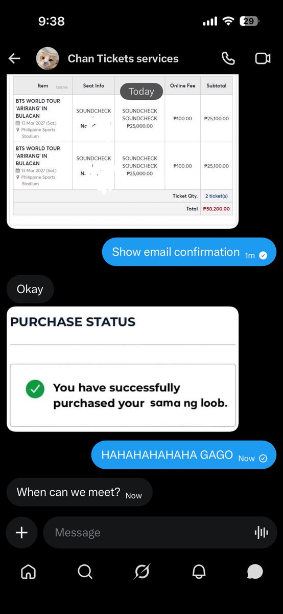 noonabuys's tweet photo. SCAMMER ALERT ‼️ 
@kentam254 

sobrang entertaining kausap mga scammer na to!! BOBO 😂

wts lfb bts arirang ph bulacan
#bts_ari̇rang_worldtour_bulacan https://t.co/SmP04rFFY0
