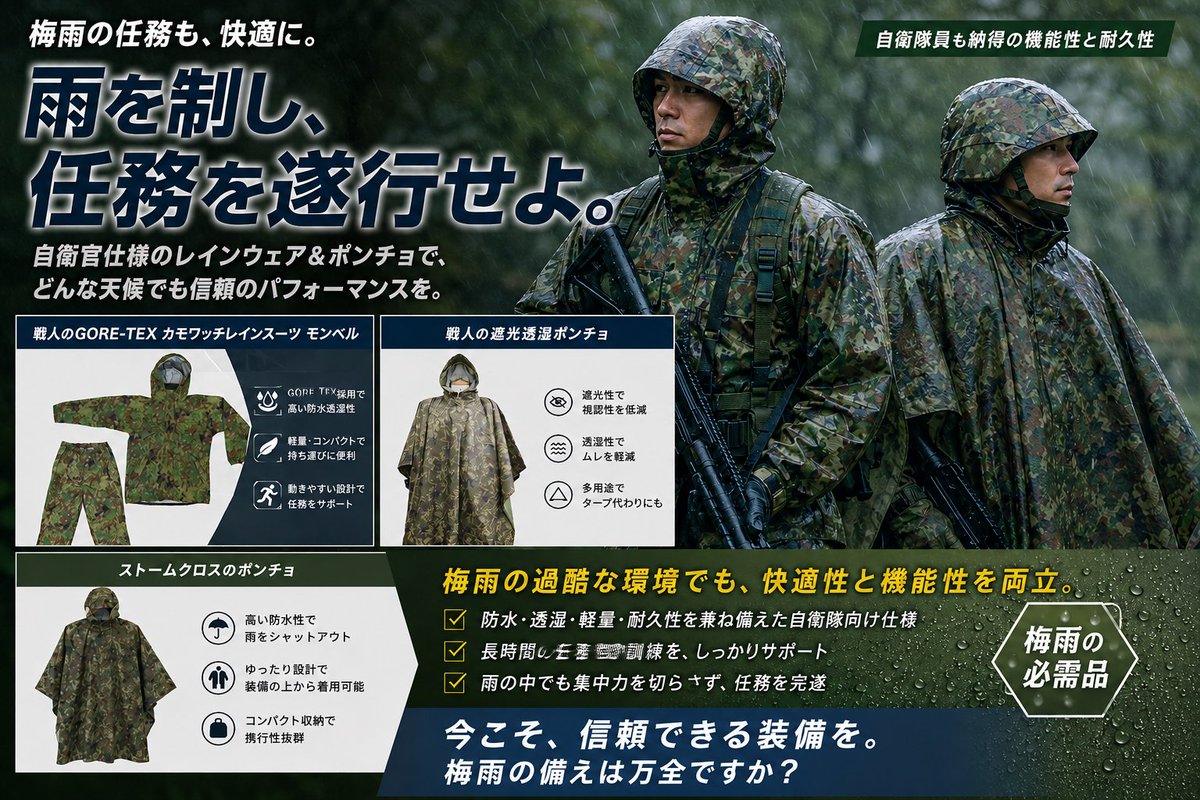 梅雨の任務も快適に！ 雨を制し、任務を遂行せよ！ #戦人 「GORE-TEX