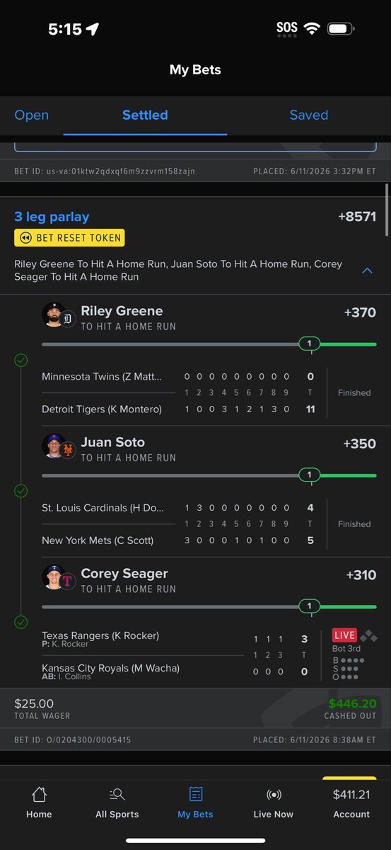 BBrav00's tweet photo. I don’t deserve nice things 😭😭 S/o to @KasperMLB tho. I chose between the  top KHR guys I liked from the video. Would have been 2k. I only cashed out because of the delay ￼🫠 https://t.co/mGe6GPHtHN