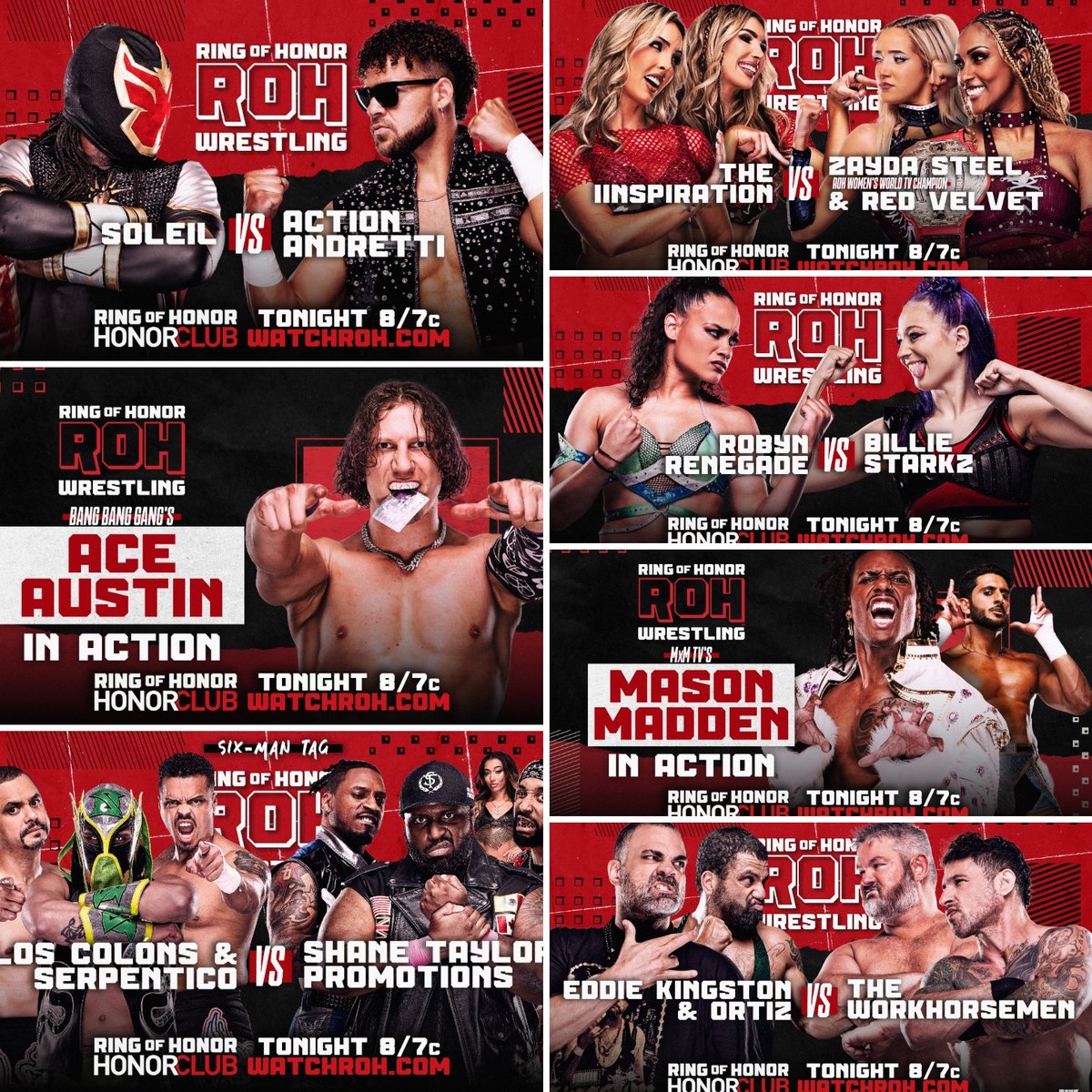 TOINOUOH's tweet photo. 🔥 Voici la carte de l’épisode 170 de ROH TV !
Une programmation particulièrement intéressante nous attend, des affrontements très attendus et plusieurs stars de la ROH prêtes à briller. 👀💥
Quel combat attendez-vous le plus ce soir ?
#ROH #ROHTV #HonorClub #watchROH https://t.co/KuVT1Y7hpj