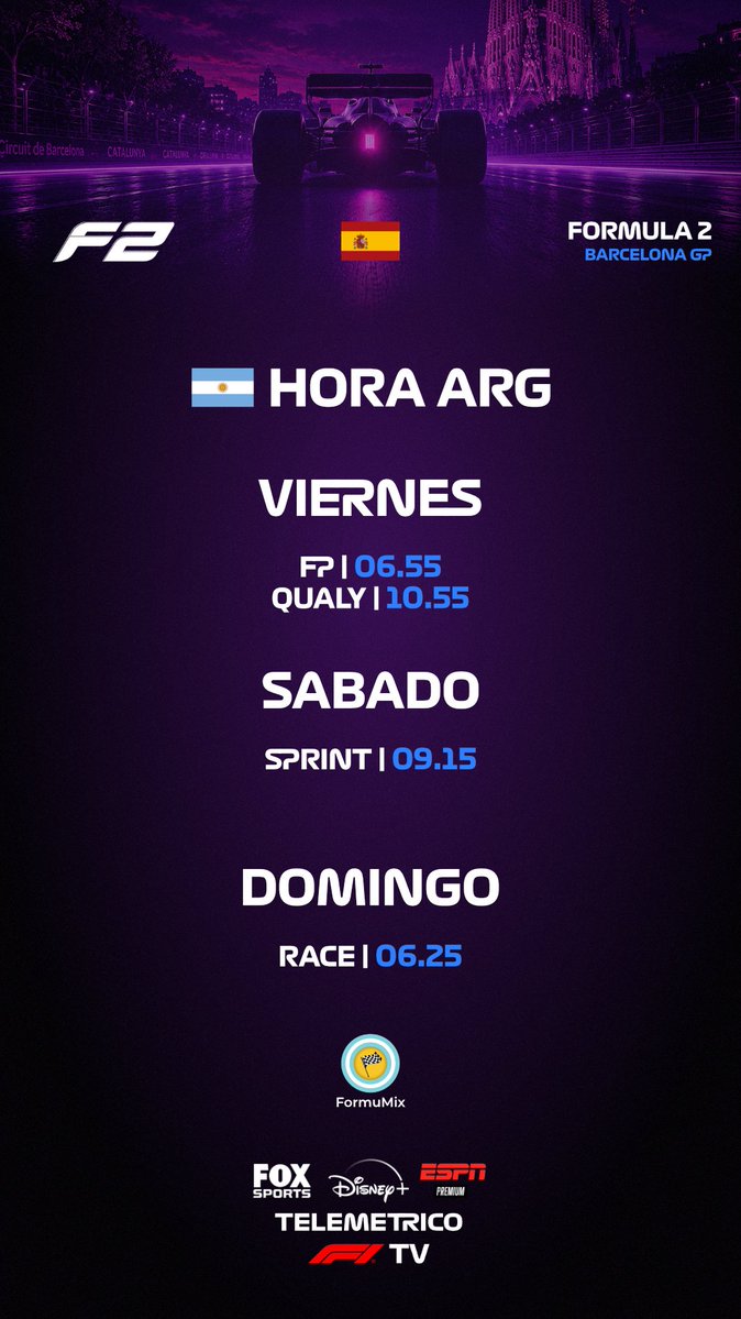 FormuMix's tweet photo. ⌚️#F2 | Nico Varrone 🇦🇷

El Argentino estará haciendo la FP a partir de las 6:55am  en Montmeló - Barcelona.

Fuerza Nico 💪

#BarcelonaGP https://t.co/1A8f7tXtJe