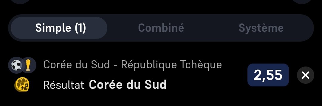 el_nullito's tweet photo. 2e match #cdm2026
Pari sur victoire Corée du Sud 
❤️ si tu suis 
#pronos #coupe_du_monde https://t.co/71SfbH9IOg