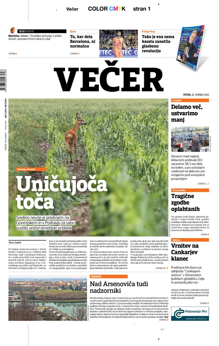 vecer's tweet photo. Petek, tisk in online. https://t.co/xSG1QY3aeo