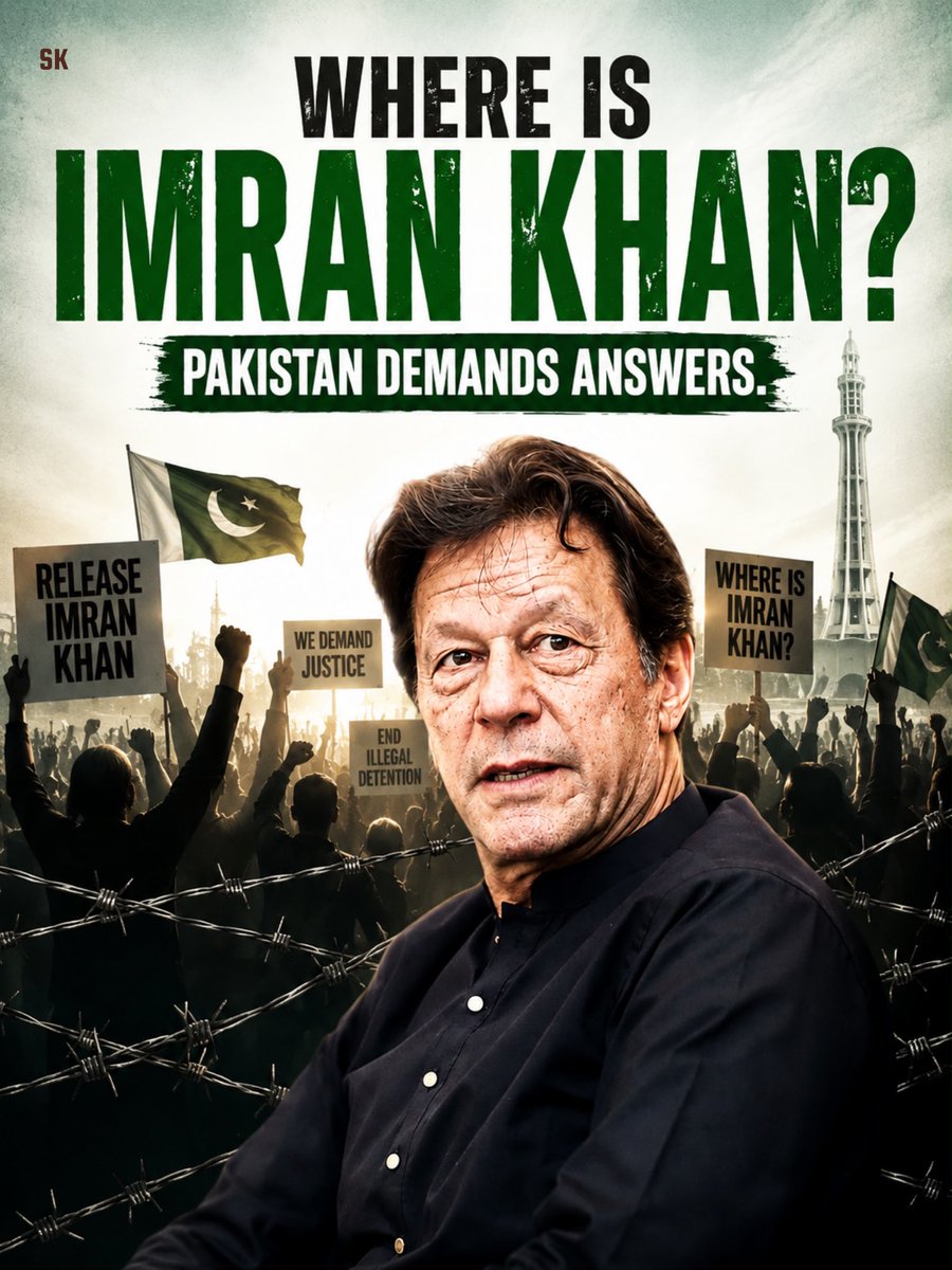PTIPunjabPK's tweet photo. One question.
Millions of people are asking.
No clear answer from the responsibles. 
#WhereIsImranKhan
Pakistan demands answers.

#WhatAreTheyHiding . https://t.co/xe4Es2X2dv