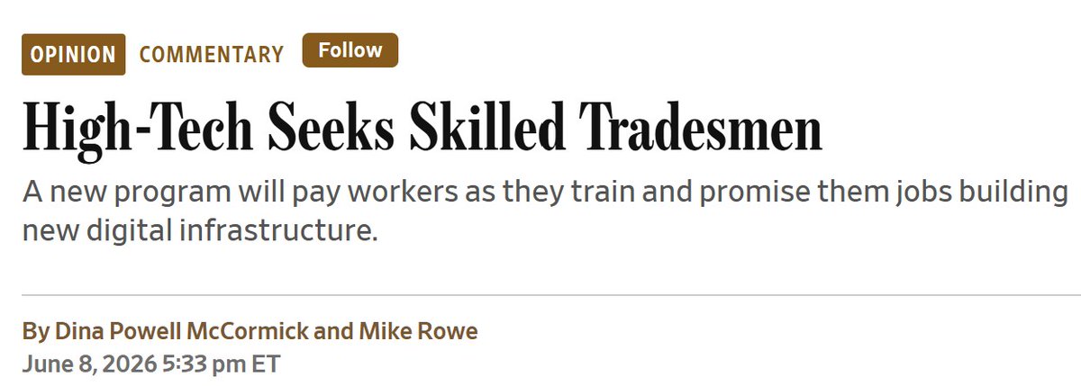 PaulSteidler's tweet photo. 1 of 2/ ICYMI, here’s something about #AI + #DataCenters that even @SenSanders @HawleyMO + @AOC should get behind: paid #JobTraining in high demand fields like #electrical work, mechanical systems, + #plumbing and the guarantee of a job on a construction site. @Meta is driving…. https://t.co/nJfMIM2bAX