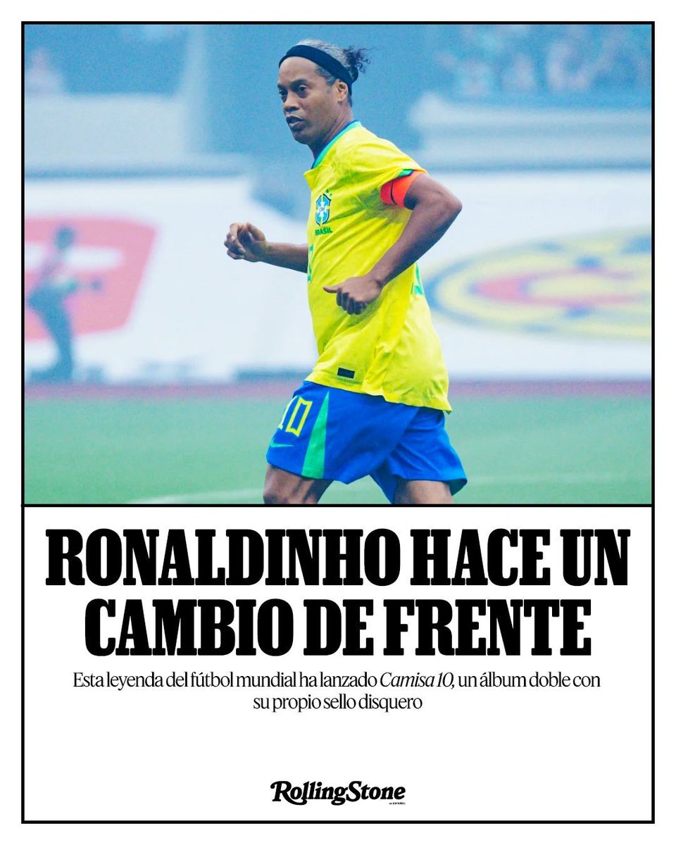 RollingStoneCol's tweet photo. Ronaldinho abre un nuevo capítulo con ‘Camisa 10’, un álbum doble que reúne artistas de distintas escenas y explora géneros que van del trap a los afrobeats. Descubre el proyecto. 🔗📲

https://t.co/EBrOgFbWGv 

#RollingStoneEnEspañol #Ronaldinho #Camisa10 https://t.co/wCtKAAbML0
