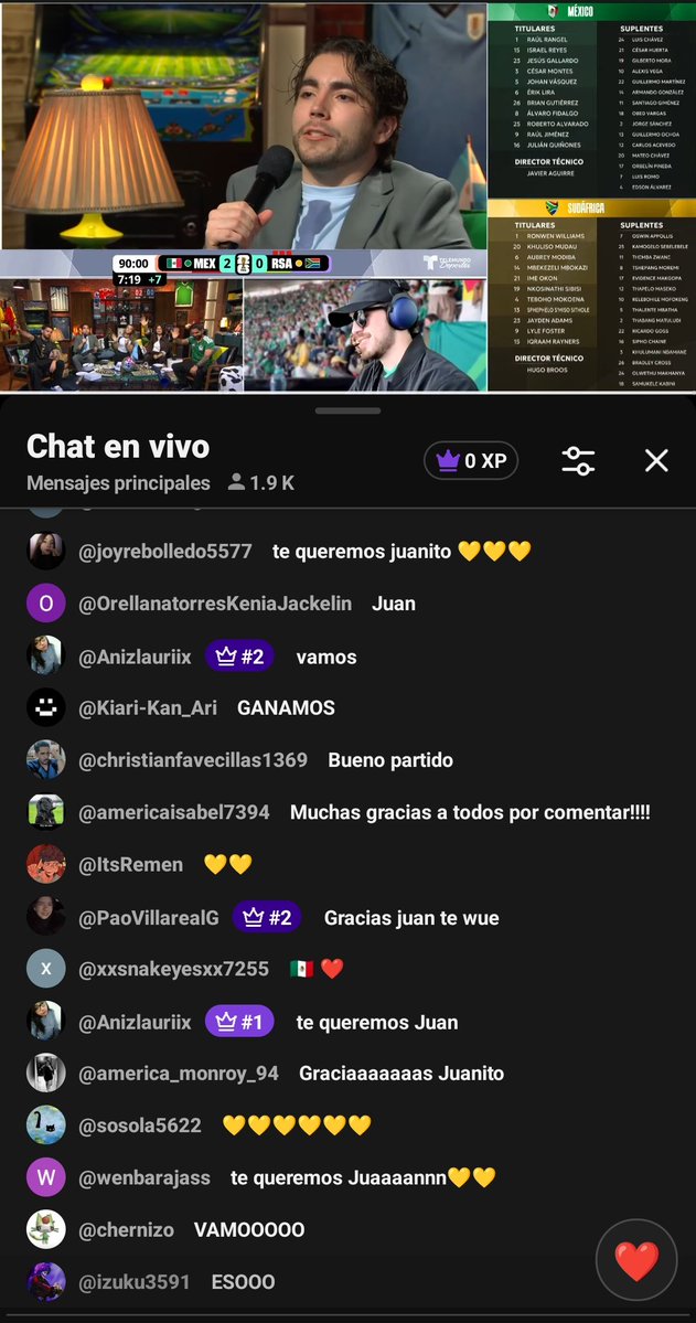wxnn04's tweet photo. El chat era esto, te queremos Juan eres increíble💛💛
#JuansguarnizoxTelemundo https://t.co/t0kIOMIHDw