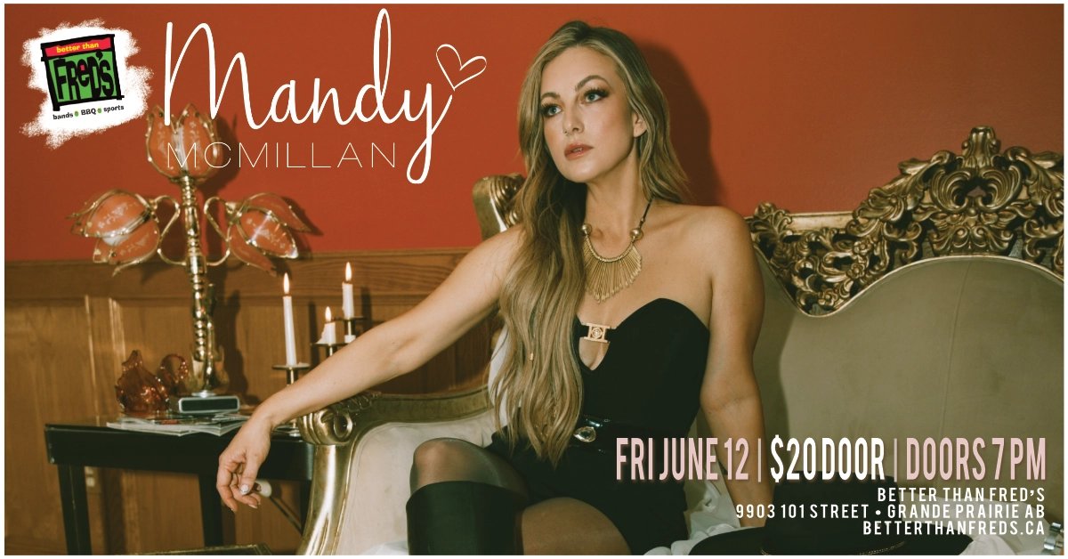 BetterThanFreds's tweet photo. Friday at @BetterThanFreds 
@MandyMcMillan 
FRI JUNE 12
$20 At The Door
Doors at 7 pm
Show at 8 pm

​All events are ages 18+ only
Tickets at the door
https://t.co/yygMGFZKBd https://t.co/aMVRw2eX5H