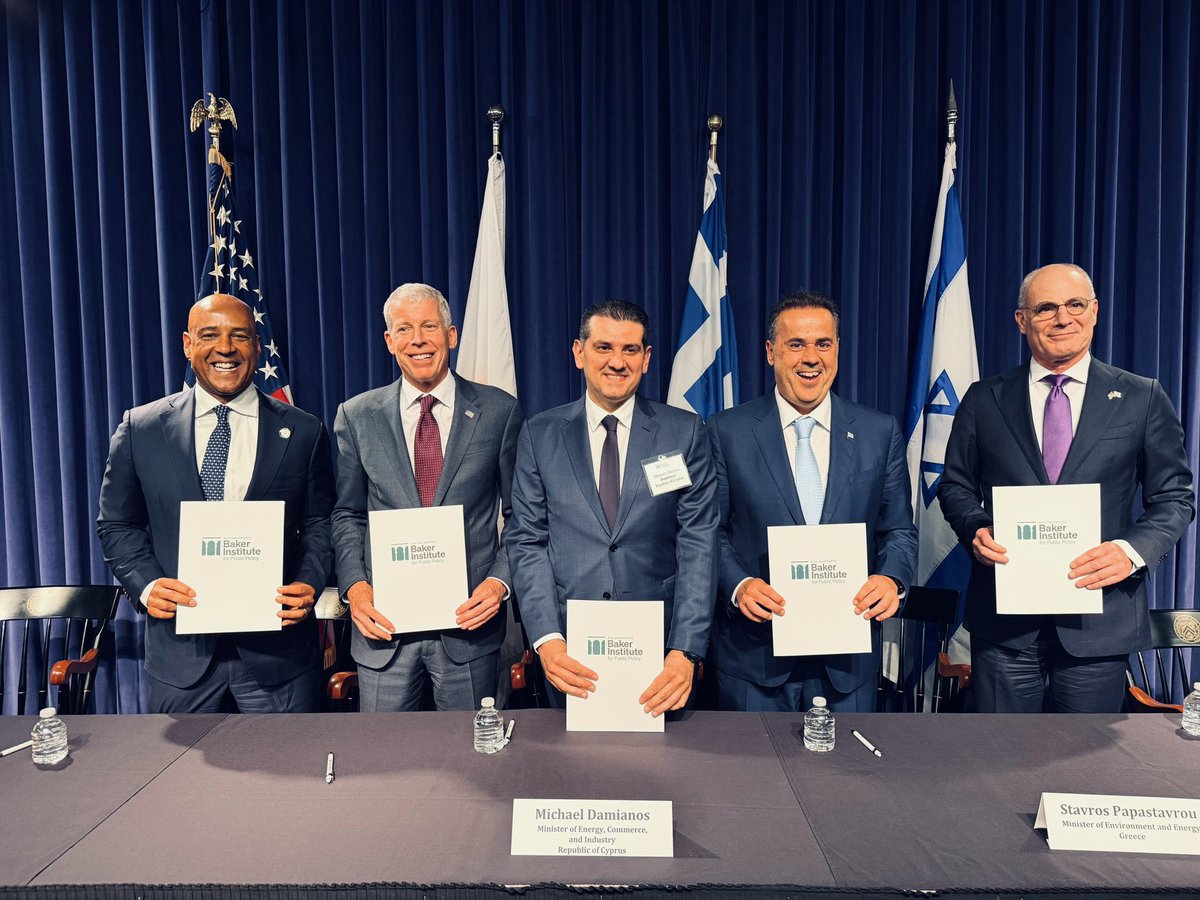letymbiotis's tweet photo. Today’s 3+1 Energy Ministerial Dialogue, bringing together #Cyprus, #Greece, #Israel and the #USA, as well as the launch of the Eastern Mediterranean Energy Center in Houston, constitute a development of particular political and geostrategic significance.

At a time when energy security has become a critical factor for the stability and resilience of states, the Eastern Mediterranean is assuming ever greater importance. Cooperation among the four countries establishes a stable framework for dialogue and coordination, aimed at harnessing the region’s energy potential, strengthening connectivity and developing common approaches to emerging challenges.

The launch of the Eastern Mediterranean Energy Center #EMEC gives this cooperation even greater substance and a more practical dimension. It establishes a permanent mechanism, based in Houston, one of the world’s leading energy hubs, which can serve as a point of reference for the exchange of expertise, the development of joint initiatives, closer cooperation with the academic and business communities and the advancement of implementable solutions. These efforts can deliver shared benefits for the 3+1 countries and for regional partners, within the broader framework of advancing strategic multilateralism.

The Eastern Mediterranean Energy Center is linked to the implementation of a provision of the 2019 Eastern Mediterranean Security and Energy Partnership Act. Today, that same strategic direction is gaining renewed momentum through the Eastern Mediterranean Gateway Act, which promotes the Eastern Mediterranean as a strategic bridge connecting #Europe, the #MiddleEast and #India, with explicit reference to the importance of Cyprus, the 3+1 framework and critical regional infrastructure.

This continuity carries particular political significance. It demonstrates that the upgrading of relations between 🇨🇾🇺🇸 is part of a coherent strategy that is steadily acquiring greater institutional depth, concrete instruments and practical substance.

Our geographic position is important. Its true value, however, is enhanced by our credibility, the partnerships we build and our consistent presence wherever developments are shaped.

🇨🇾🇬🇷🇮🇱🇺🇸