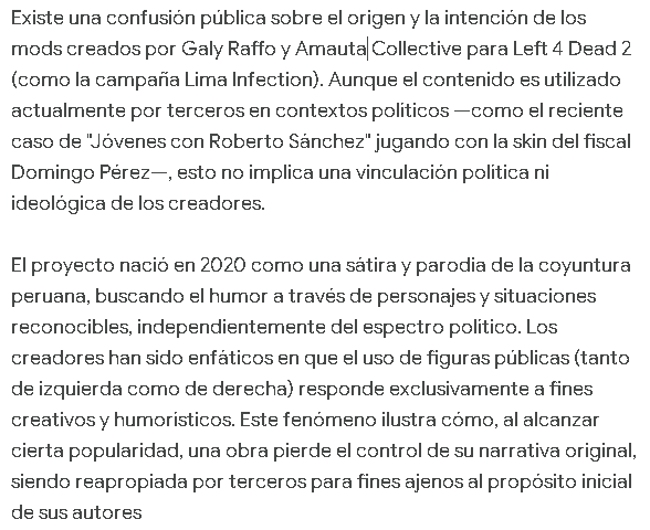 ErickQu24589317's tweet photo. ¿Por qué la gente, justo en momentos de la segunda vuelta de elecciones del país, tiene que meter cosas políticas en un mod/campaña peruano de Left 4 dead 2 cuando esto empezó como un proyecto con fines de entretenimiento, parodia y satira a cosas en el Perú?
Tmr oe . https://t.co/a8kGNQcavt