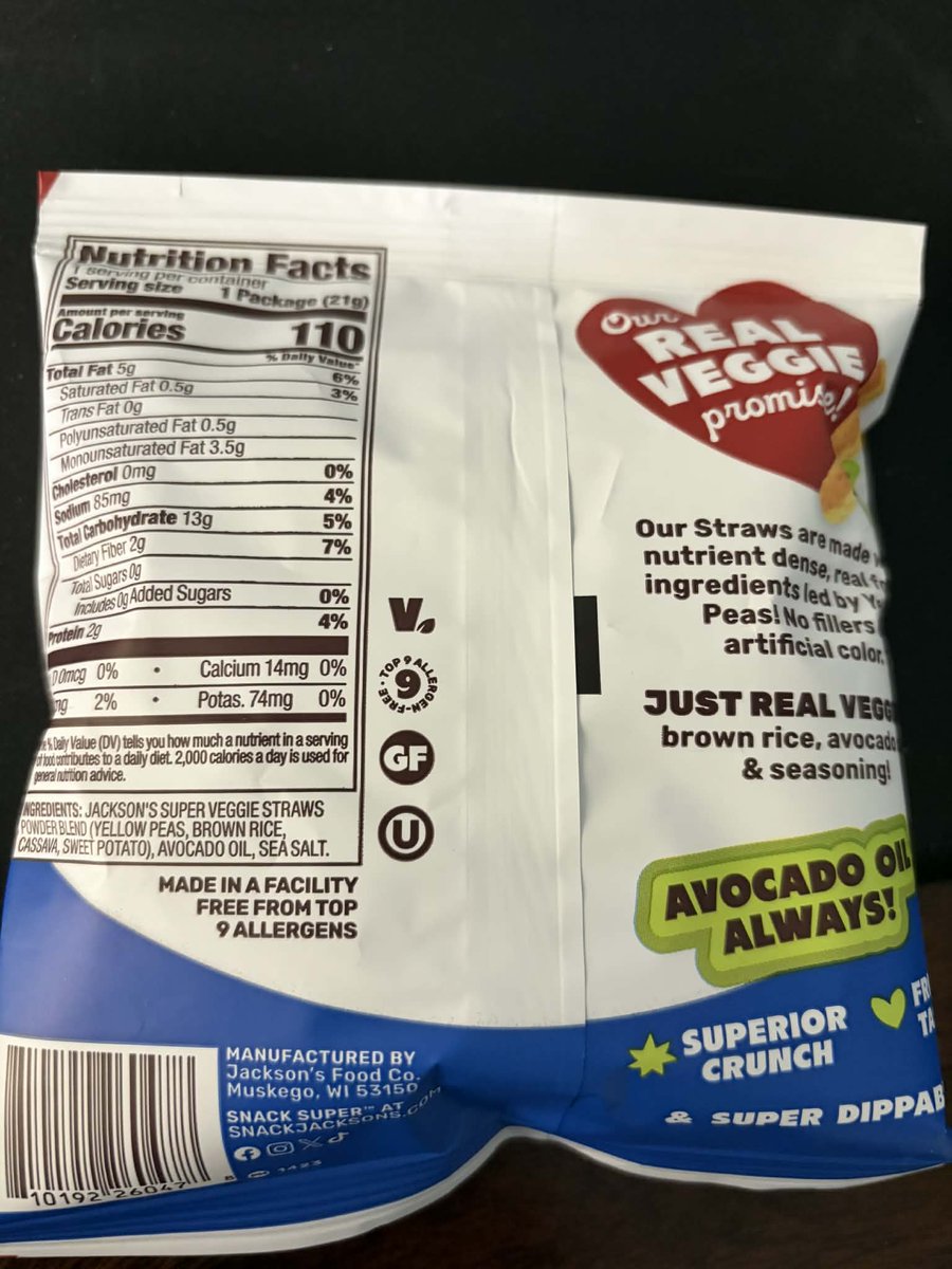 novicehomemaker's tweet photo. #snackjacksons #tryazon  Jackson's Super Veggie Straws are delightful!  Zero sugar, made in avocado oil, no artificial ingredients, no preservatives!  Totally satisfies crunchy, salty snack cravings.  Loving these 110 calorie packs! https://t.co/ORMHHk8zCJ