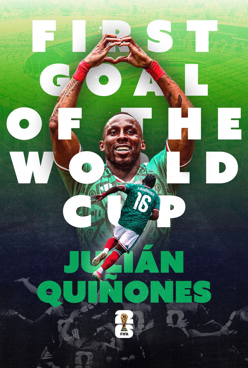 abgrafixx's tweet photo. @julian_quiones3 scores the first goal of the #fifaworldcup2026 and takes #Mexico to a win of 2-1 against South Africa.  A little graphic to celebrate the win  #graphicdesign #football #footballgfx #Juliánquiñones

Footballer https://t.co/xHr6P3RGCS