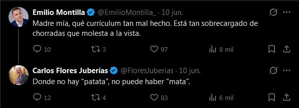 MoveKomplot's tweet photo. Según esta "persona", tener grado y máster (equivalente a licenciatura) es "donde no hay patata no puede haber mata".

Lo de la inflación de los títulos se nos va de las manos. https://t.co/NSUJK7CVrF