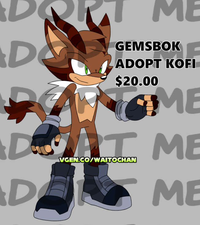 waitochan's tweet photo. Gemsbok Adoptable! 
P@ypal or Kofi: https://t.co/9o3sudWZjB
DM to claim or get it on Kofi!
RT are appreciated! 
#adopts #adoptables #sonicadoptables #adoptabledesign https://t.co/pIUCRCwmfz