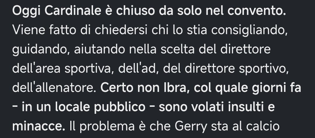 SimFrac's tweet photo. Secondo Serafini,  in un locale pubblico, Ibrahimovic e Cardinale si sarebbero presi ad insulti e minacce. https://t.co/nwlMdI4RRH