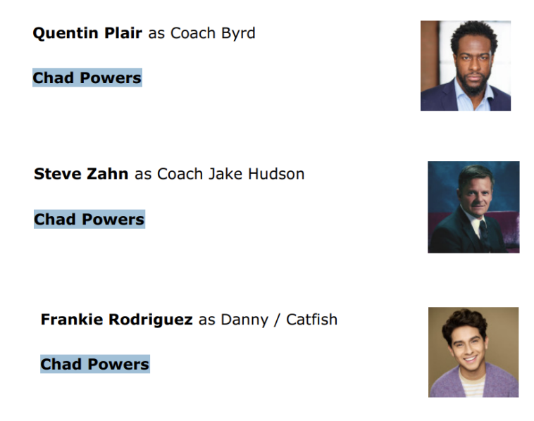 ChadPowersFan's tweet photo. Quentin Plair as Coach Byrd, Frankie Rodriguez as Danny, and Steve Zahn as Coach Jake Hudson for Outstanding Supporting Actor In A Comedy Series #ChadPowers https://t.co/q2vnSa2C9T