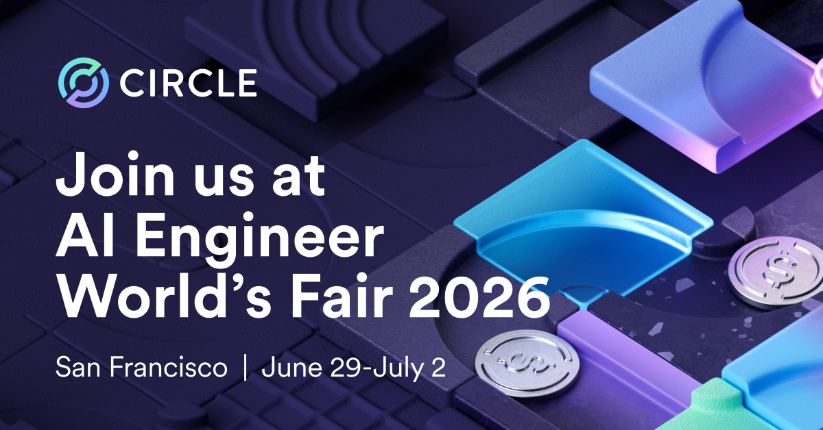 circle's tweet photo. Circle is heading to AI Engineer World’s Fair in San Francisco on June 29th - July 2nd.

As APIs and services move toward usage-based, agentic, and machine-to-machine workflows, they need payment infrastructure built for real-time settlement and programmable commerce.

At booth L-G32, builders can explore Circle Agent Stack and get hands-on with:
→ Agent Wallets
→ Agent Marketplace
→ Circle CLI
→ USDC payments for services and APIs

https://t.co/uNiXJOTAjy