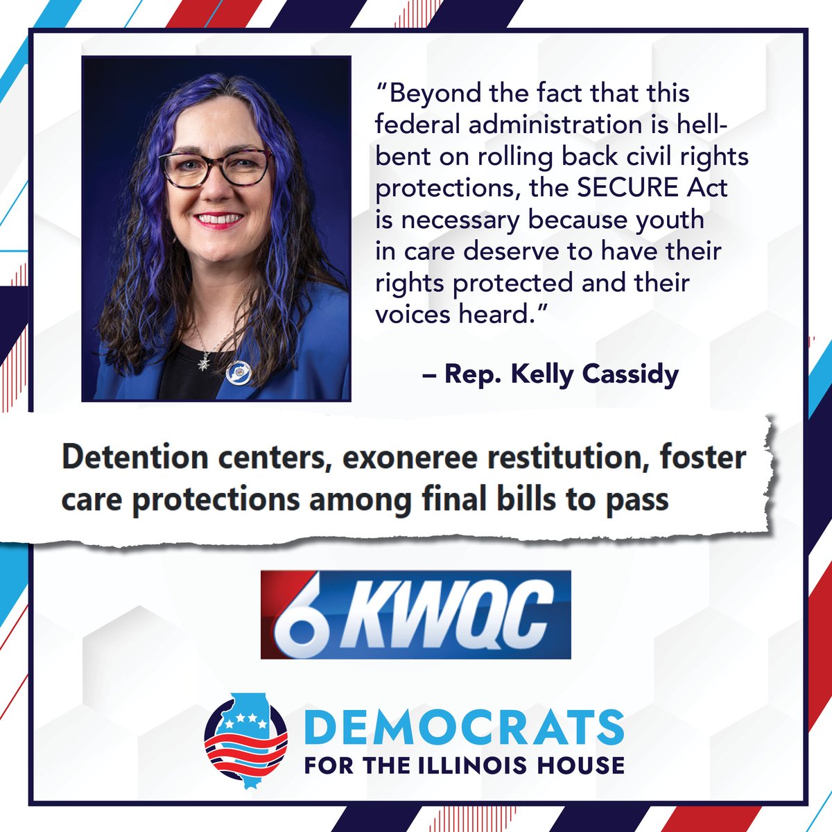 DemsforILHouse's tweet photo. @RepKellyCassidy 💪🏾From securing data privacy, to giving youth a say in their placement, this legislation establishes Illinois' duty to protect youth in foster care even across state lines.

Read more: https://t.co/nW5aEQtmEx https://t.co/6yR2rvsWWi