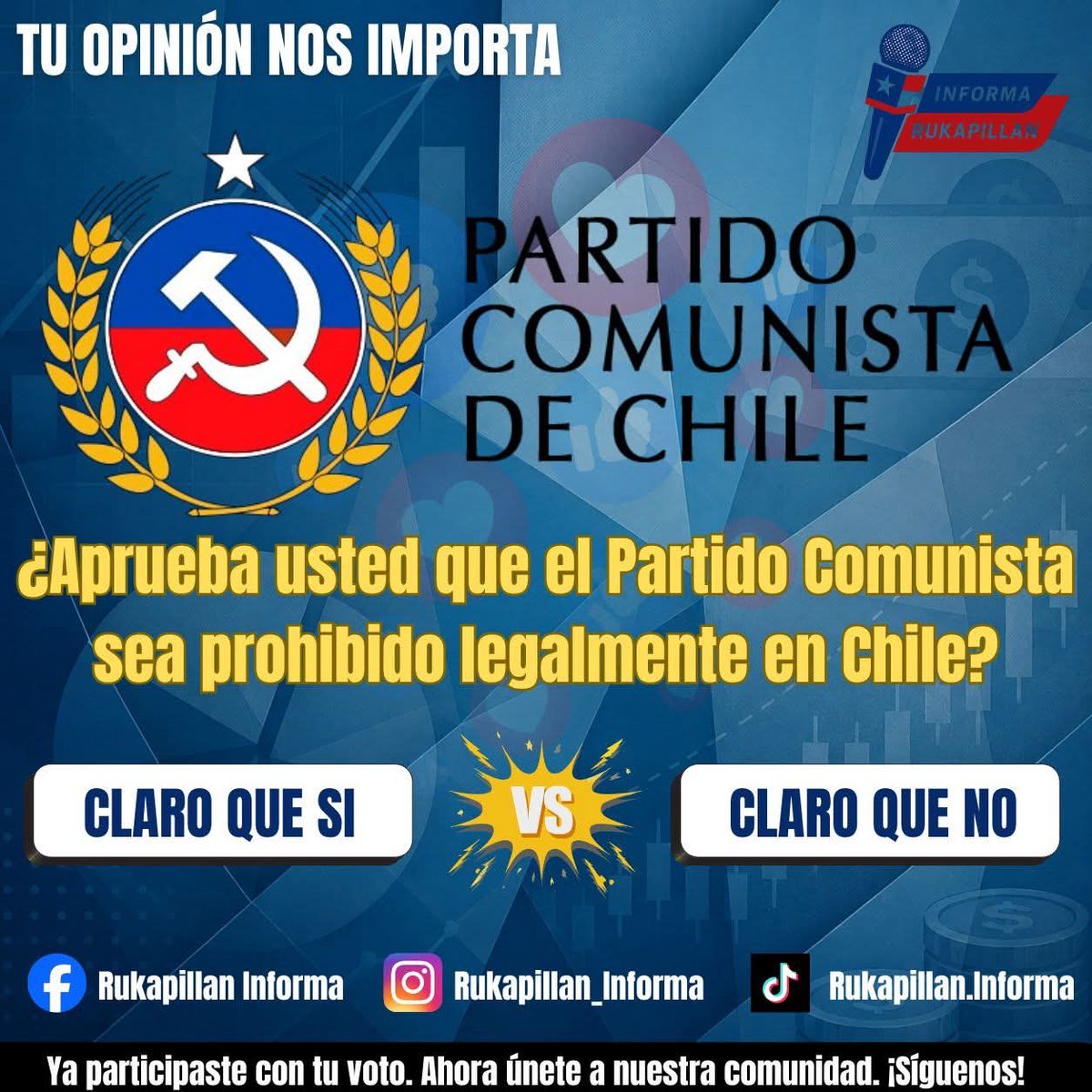 lobofacho's tweet photo. Es absolutamente necesario PROSCRIBIR y declarar ILEGAL
al Partido Comunista. (marxista leninista). El que quiera ser comunista hágalo. Eso da lo mismo. Pero como partido político con un historial totalitario, violento,  fascista, revolucionario sedicioso, asesino y antidemocrático, debe desaparecer. Su participación es incompatible con el progreso, el bienestar y la seguridad de Chile y de cualquier país.