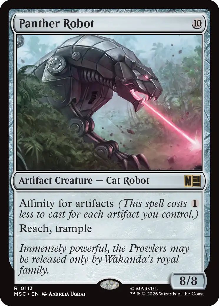 Dork4Short's tweet photo. It has affinity, is this breaking any formats?

#MTGxMarvel https://t.co/bR9A6S81UN