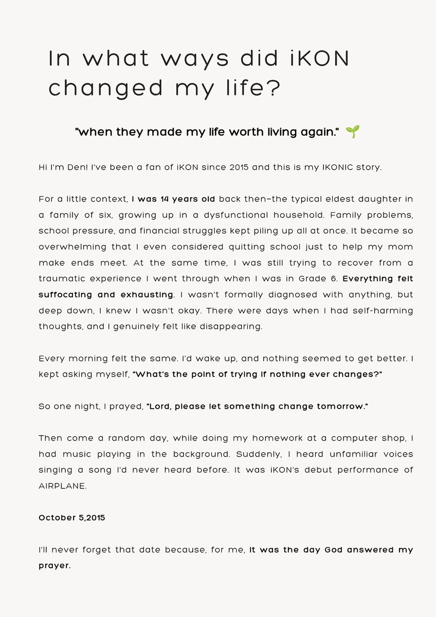 tntxkon's tweet photo. In what ways did iKON change my life? 
—They made my life worth living again 🌱

Alexa, play Just For You by iKON ✨🥹
(It's the song that's playing on my mind while writing this.)
Thank you so much for this opportunity @mielovesiKON 🫶🏻
#iKON #iKON_Fourever_Manila https://t.co/OPPlOGRsDb