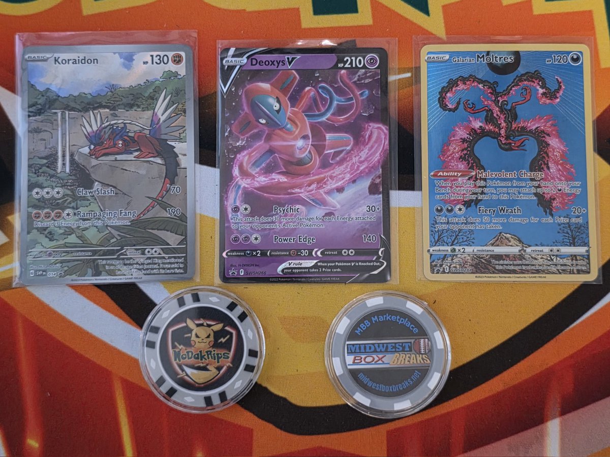 NoDakRips's tweet photo. 🔥 GIVEAWAY TIME! 🔥
Win one of these Pokémon promos:
• Koraidon
• Deoxys V
• Galarian Moltres
To enter:
Follow @NoDakRips
Like + RT
Comment which card you want (Koraidon, Deoxys V, or Galarian Moltres) 👇
If a Verified account wins, they’ll receive a special @NoDakRips poker chip as a bonus!
Ends in 72 hours! Good luck, trainers! 🏆
Winner chosen randomly by Grok.
#PokemonTCG #Giveaway #NoDakRips https://t.co/5HbgBL0piJ
