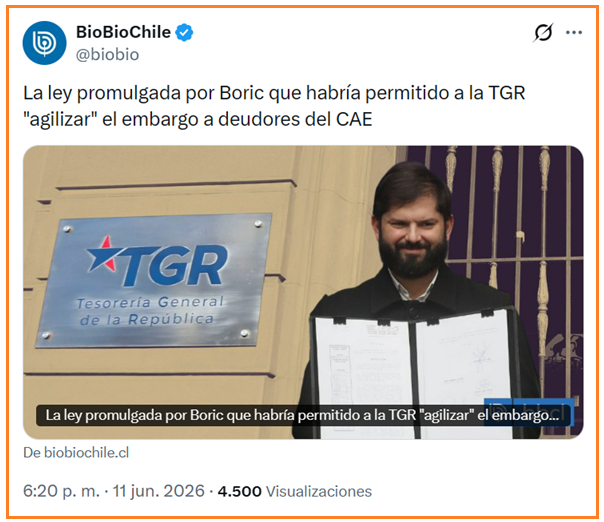 sergiou01329861's tweet photo. He aquí, el rey de los "cara de palo" que salió a criticar a Kast por embargar a deudores del CAE por medio de la Tesorería General de la República TGR, respaldado por la Ley que agiliza el embargo a los deudores que el mismo Boric promulgó orgulloso y feliz durante su gobierno. https://t.co/5OZ2oHOyum