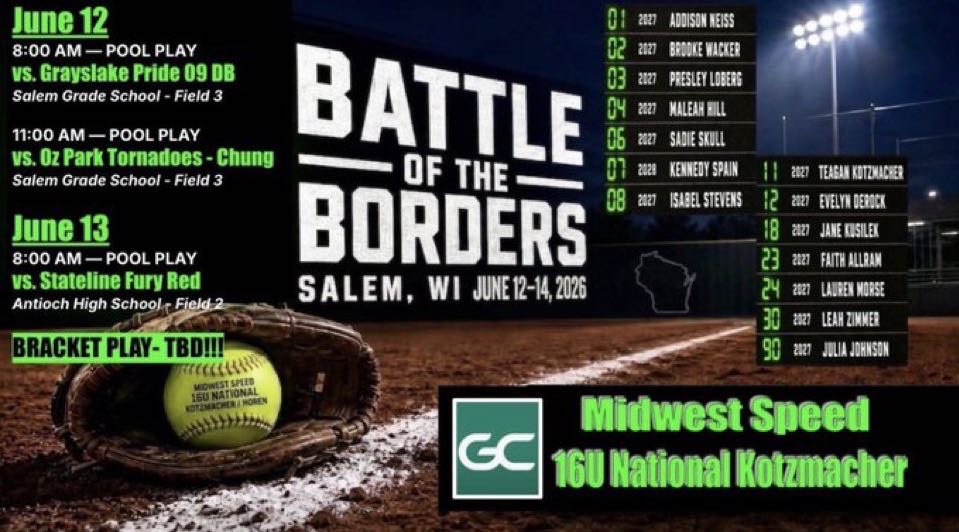 BrookeWacker27's tweet photo. Can’t wait to get back on the field this weekend! Below is our schedule: https://t.co/DJIhypqP1G