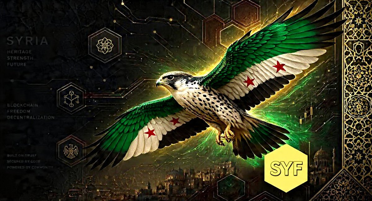 SyrianFalconSYF's tweet photo. 🇸🇾 SYF | First Syrian Memecoin on https://t.co/edBOesxHDC 🦅
   From ashes to onchain https://t.co/Xj9hDQZJvQ