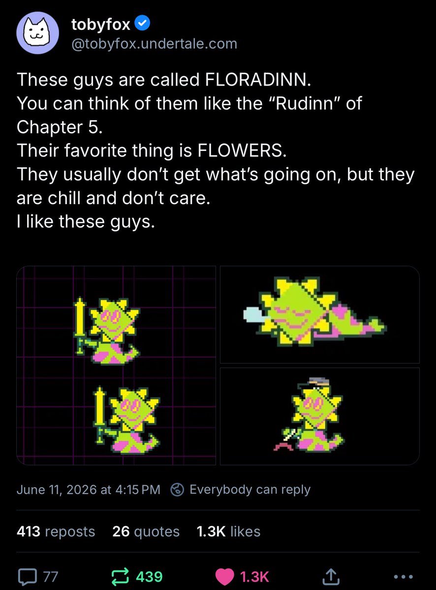 greenglubsss's tweet photo. FLORADDINS!!!!! #deltarune https://t.co/0thgMnhUZA