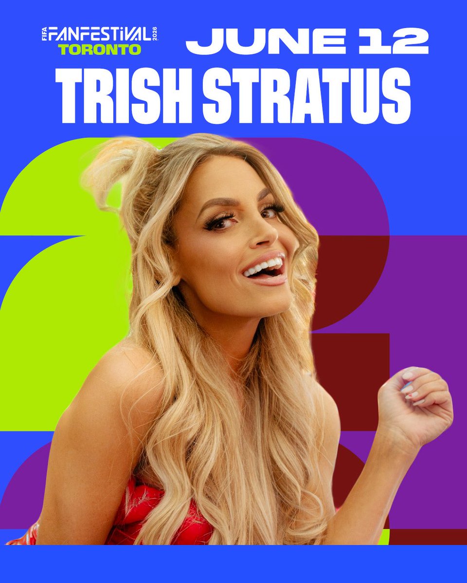 trishstratuscom's tweet photo. So exciting that Team Canada kicks off right here at home tomorrow!! And I'm excited to announce I'll be part of the celebrations as l've been invited to be a part of FIFA Fan Festival Toronto!!

See you at Fort York &amp; The Bentway!
@FWC26Toronto https://t.co/TMKtDO1HsV