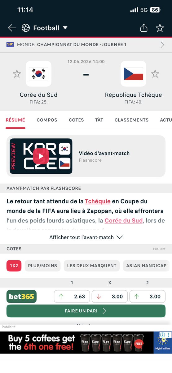 DefaiteH's tweet photo. @ActuFoot_ 14:00 ici 
Par contre France Sénégal a 7h du mat ça va piquer https://t.co/SlGSvMzTic