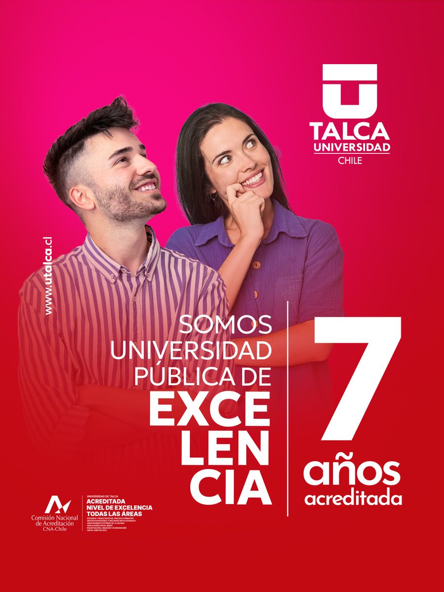 CsSaludUTalca's tweet photo. 🔴 La acreditación por 7 años reafirma nuestra excelencia y compromiso con una educación pública de calidad 🎓

#UTalca ✨️ https://t.co/E31EKdFjWu