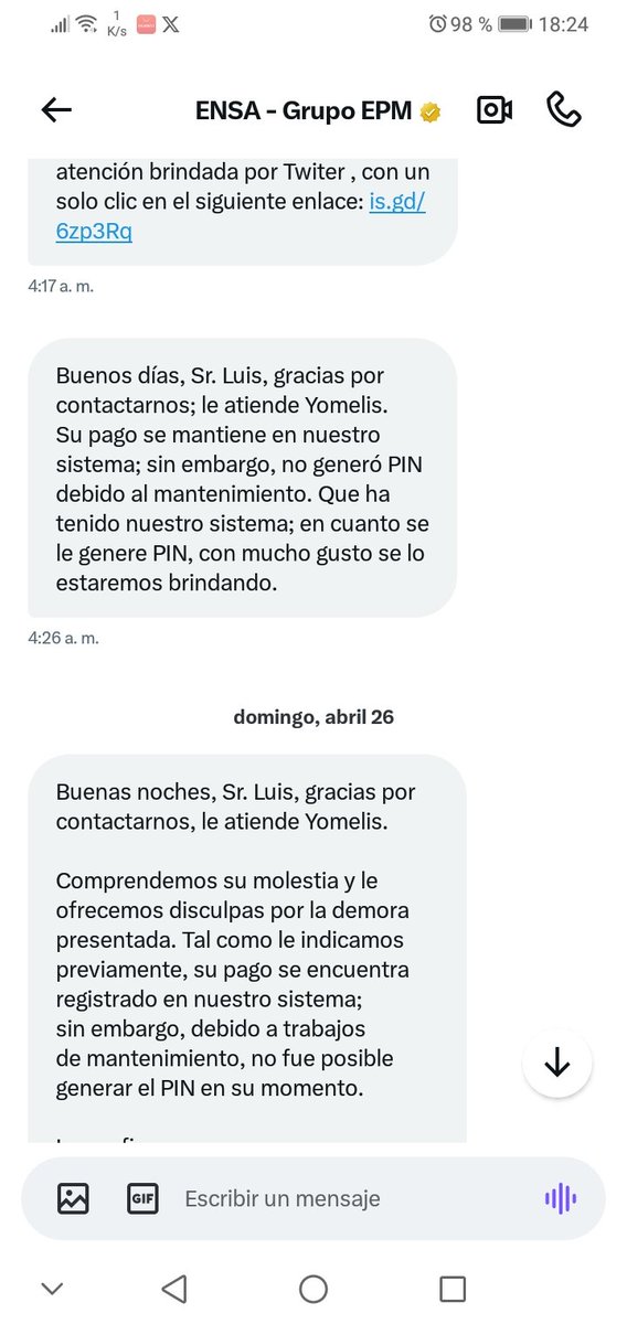 LuisOriel's tweet photo. Desde la última vez que informe sobre la espera del número pin que ustedes señores de @ENSApanama quedaron en enviarme, NO e recibido el número pin. Señores de @AsepPanama ya a pasado un mes y medio y ENSA NO me informa sobre la recarga que se realizo por banca en línea. https://t.co/gdnhpxfpB5