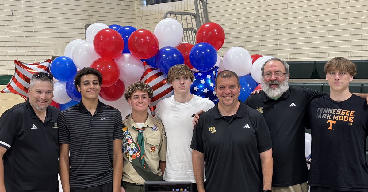 emmausboysbball's tweet photo. A huge shout out to Cenzo Roosa on becoming an Eagle Scout tonight! Several members of the team and coaching staff celebrated this huge accomplishment with him and we couldn’t be prouder! https://t.co/aScHWWHypl