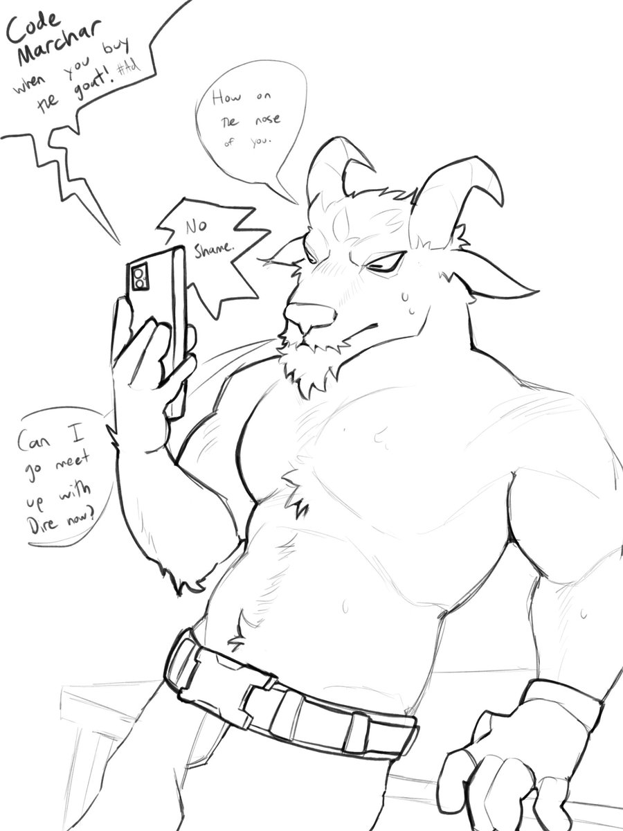 MarcharBreeds's tweet photo. Code marchar when buying the unreasonably sexy fortnite goat.
Ges going to crack dire next time I draw him https://t.co/6fr3NeKkTa