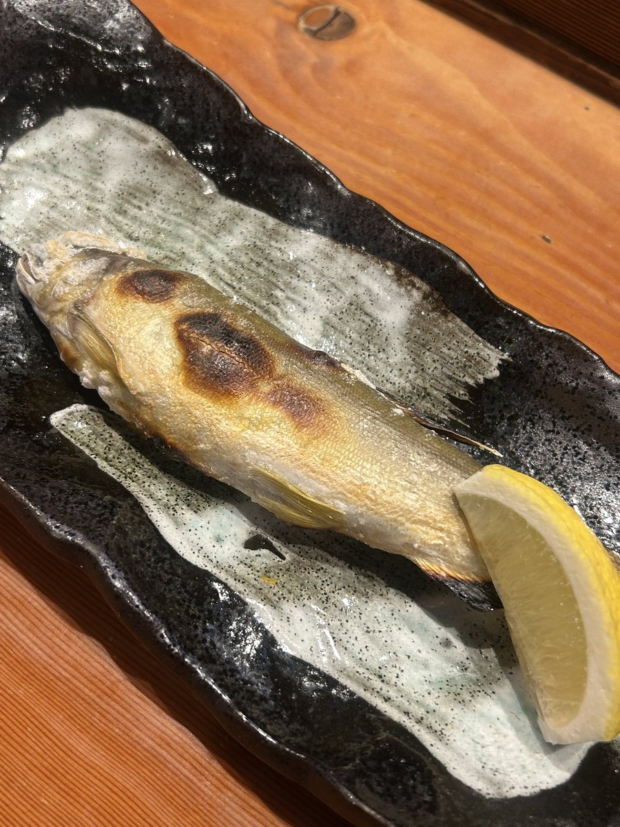 urocong's tweet photo. 赤羽続き。
楽市楽座で鮎の塩焼きをたべ
（↑お通しの枝豆入りさつま揚げおいしかった♡）
ダンダダンの餃子と焼売で〆
ミニ焼売、つまむのに良い。 https://t.co/UFJoE4o5UZ