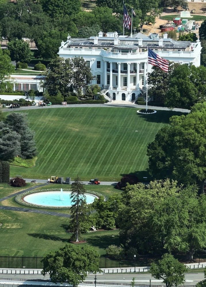 SaycheeseDGTL's tweet photo. before and after picture of the UFC Freedom 250 stage being set up on the lawn of The White House

The UFC will have to pay a $700K repair bill for damage to the grass on the lawn after the event is over 😳 https://t.co/5R387hfN0w