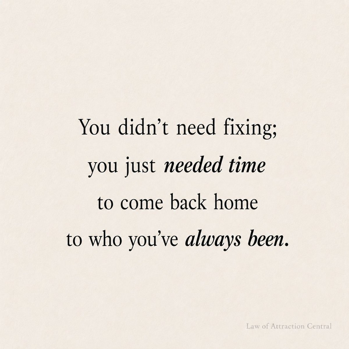 LOACentral's tweet photo. Sometimes you don’t need a breakthrough — you just need space to breathe again. Growth isn’t always loud or dramatic; often it’s the quiet return to the parts of yourself you forgot to honour. Healing is remembering who you were before life made you rush. https://t.co/XwjQd08z2I