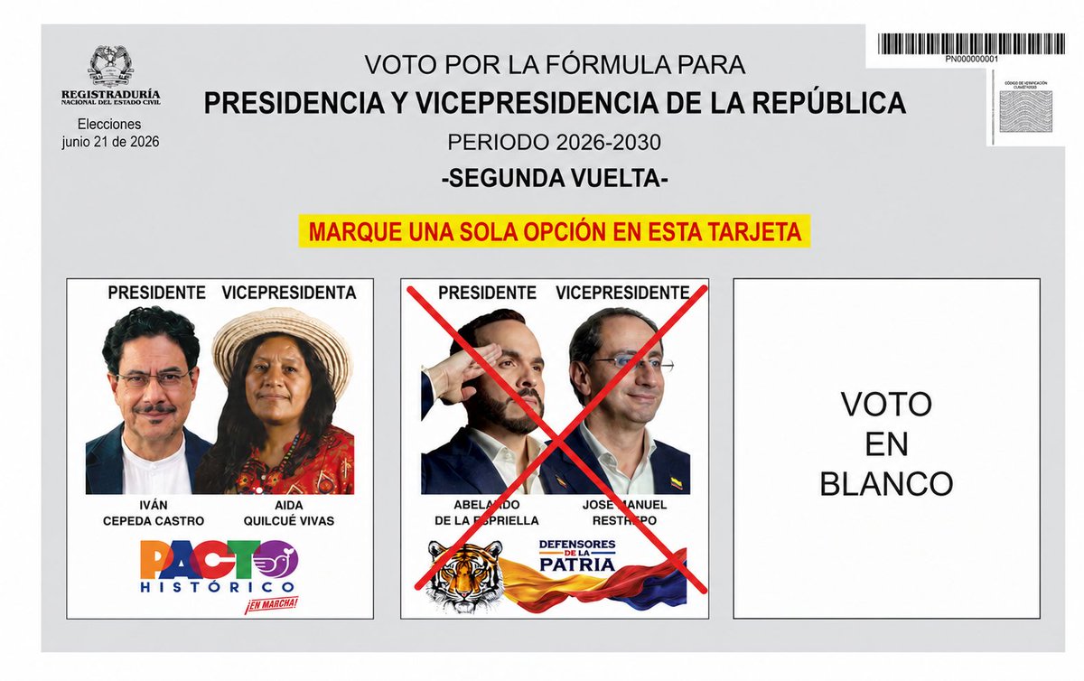 MuyEnojadoSoy's tweet photo. Por el futuro de Colombia, se vota así. #PongaleLaRayaAlTigre ⬇️❎🗳️🇨🇴 https://t.co/36mydzGHbr