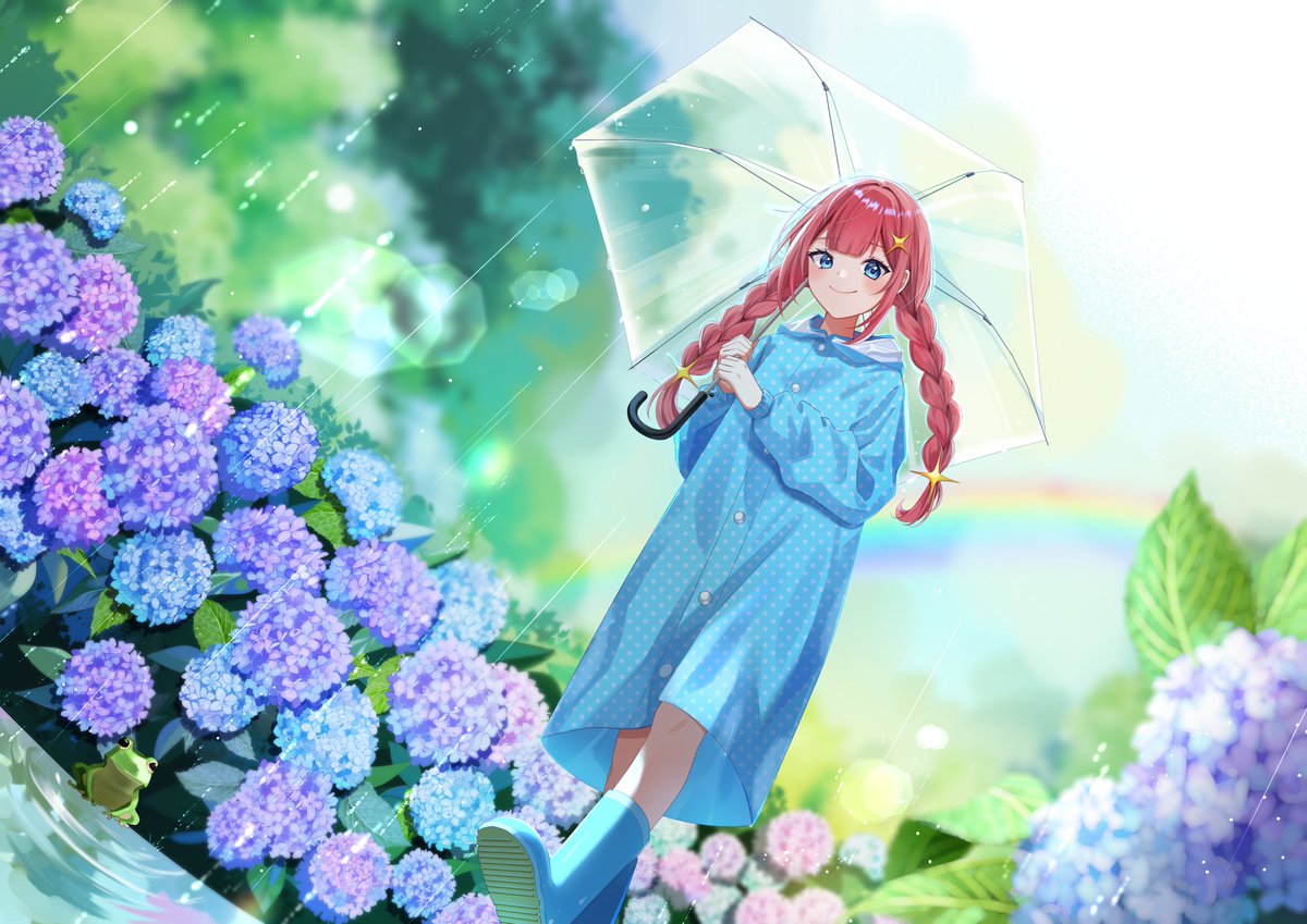 Kirari_sanseiXX's tweet photo. ☔梅雨到来☔
✨6月イラスト大公開✨

なんか外めっちゃ晴れてて草
#光星画　#梅雨 https://t.co/6D7BzO97Pv
