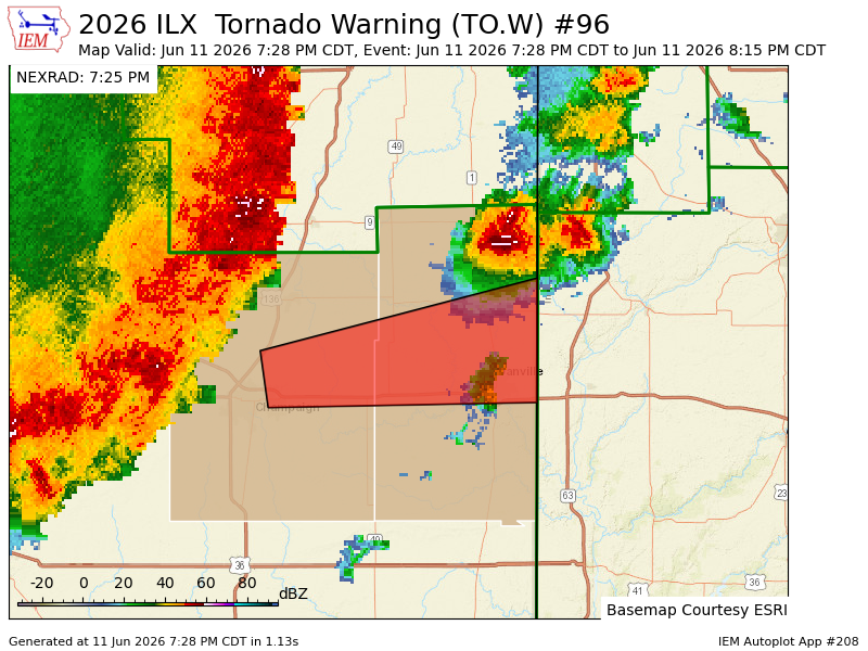 IL_Storm_Chaser's tweet photo. ILX issues Tornado Warning [tornado: RADAR INDICATED, hail: <.75 IN] for Champaign, Vermilion [IL] till 8:15 PM CDT https://t.co/FJB68AUfDH https://t.co/1f0e5dSU42