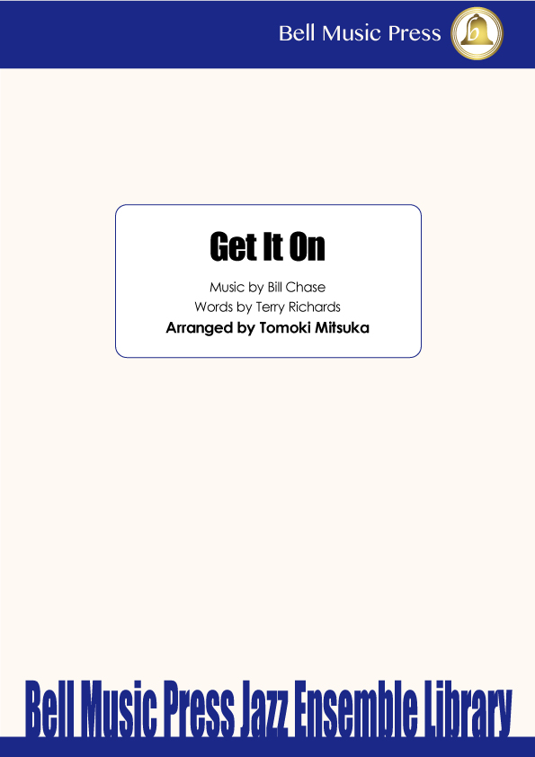 msjp_jazz's tweet photo. ベル・ミュージック・プレスの新譜

Get It On
Bill Chase / arr. 三塚知貴

アルバム「Chase」に収録されているチェイスの代名詞的な曲をビッグバンドで演奏できるようにアレンジしています。

歌詞やヴォーカル楽譜はありませんが、メロディをヴォーカリストに任せることで、オリジナルと同じような演奏をすることも可能です。

ソロ･スペースはピアノに割り当てられていますが、該当部分を繰り返すことで他の楽器でもソロをとることが可能です（多少バッキングのハーモニーが崩れるかも知れませんが！）。

楽譜情報と試聴はリプ欄のリンクからどうぞ！
