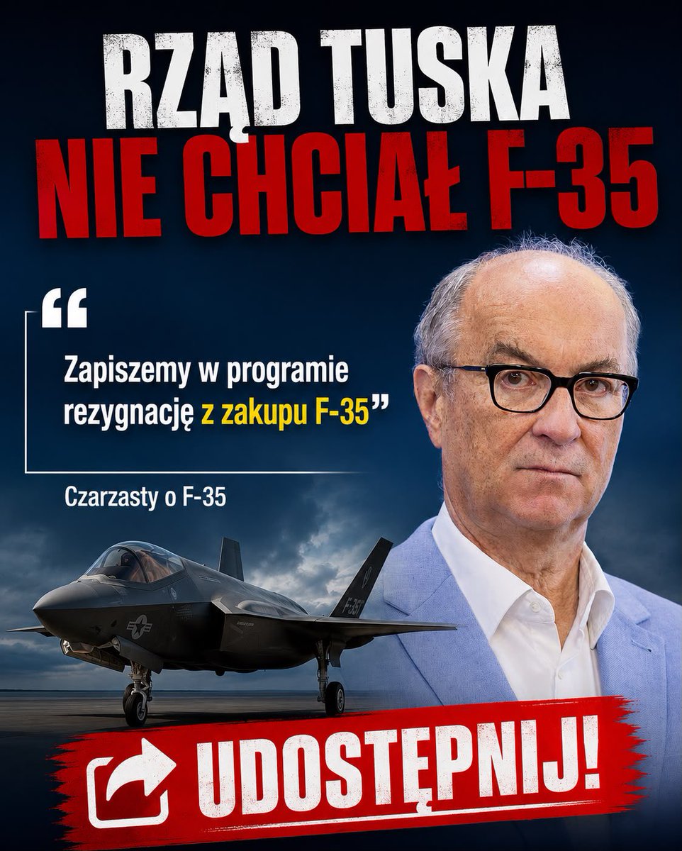TABochenski's tweet photo. Rząd Tuska nie chciał F-35 ❗️Podaj dalej 👇🏻 https://t.co/G4JszmSt0H