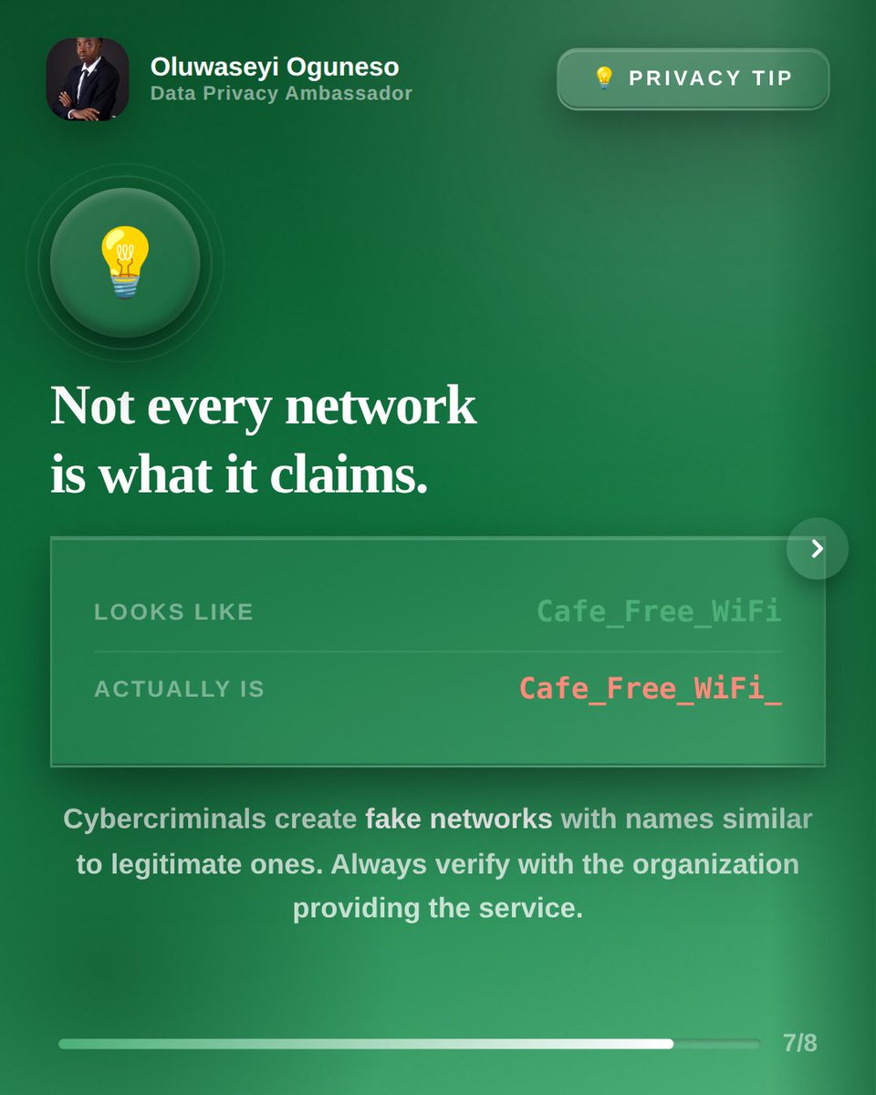 ogunesoseyi's tweet photo. Many people use public Wi-Fi to check emails, access bank apps, make payments, or log into personal accounts. On unsecured networks, this can increase the risk of unauthorized access to sensitive information... (2/3) https://t.co/BrGPesmE8Q