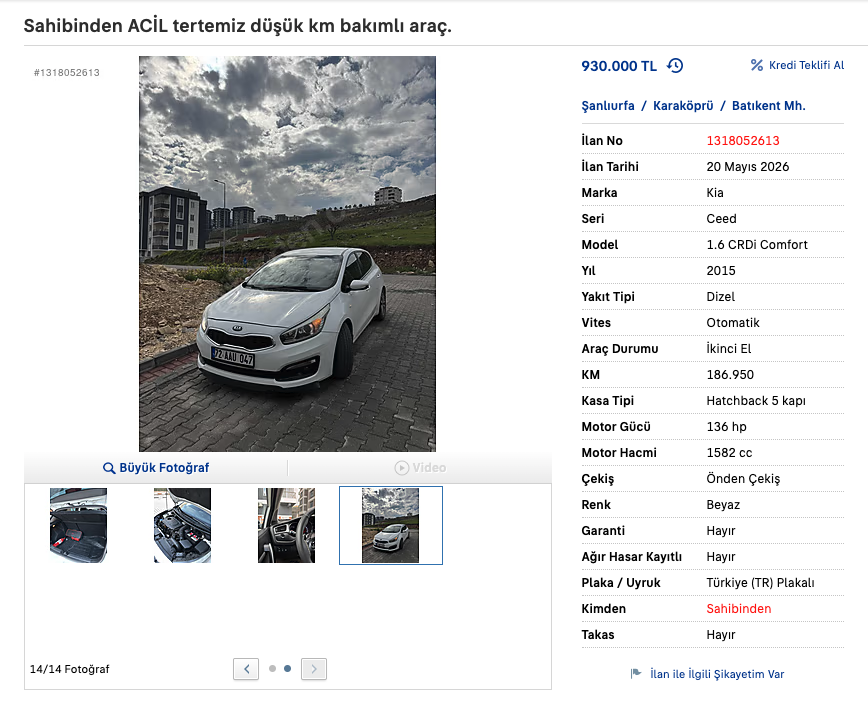 _ilanlariniz's tweet photo. İLANLARINIZ 👇

🚗 2016 Seat Ibiza 1.2 TSI Reference Plus
▫️ 142.000 km | 🏷️ 730.000 TL

🚗 2012 Renault Megane 1.5 dCi Privilege
▫️ 182.000 km | 🏷️ 845.000 TL

🚗 2011 Peugeot 3008 1.6 HDi Allure
▫️ 272.000 km | 🏷️ 700.000 TL

🚗 2015 Kia Ceed 1.6 CRDi Comfort
▫️ 186.950 km | 🏷️ 930.000 TL