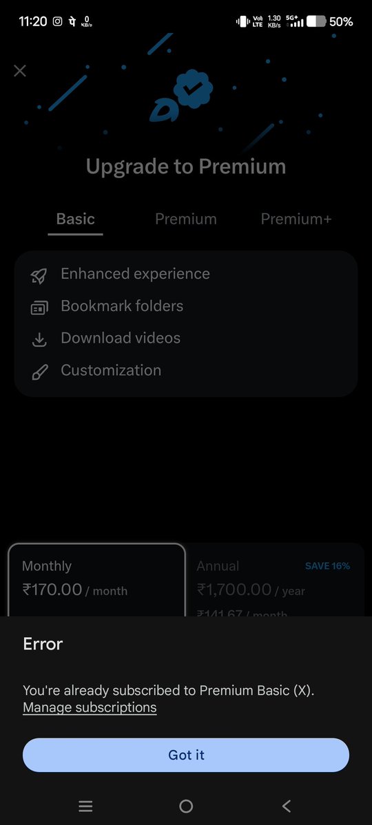 Khustersaba09's tweet photo. @XCorpIndia @X @grok payment krne k bad bhi Q nhi ho rhi hie long text? https://t.co/sK7W5sHcAz