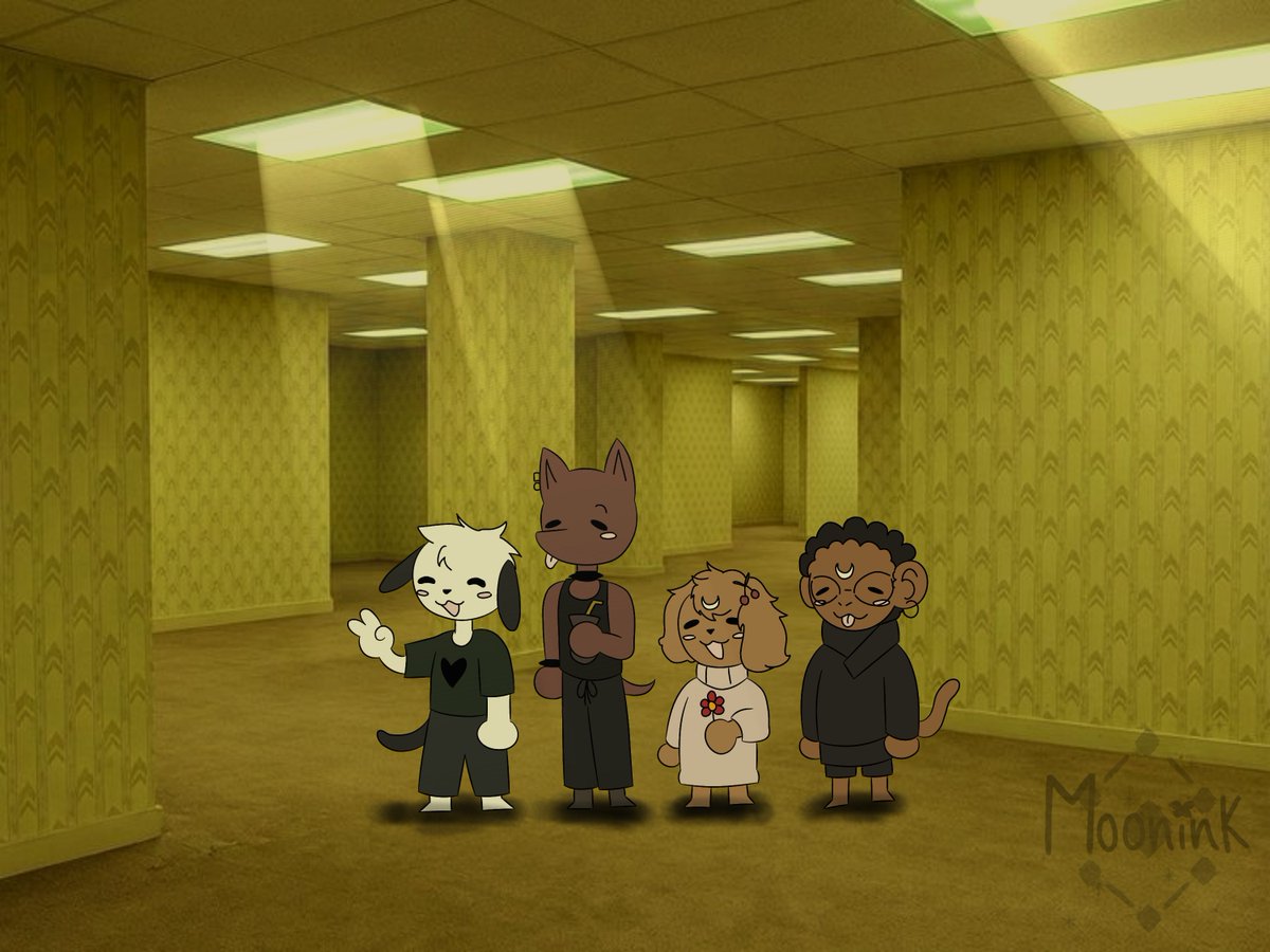 Mooninkuwu's tweet photo. "Where is the bathroom? 🗿"

- Me and my friends
#backrooms #VivaMéxico https://t.co/8M4qOqjIBm