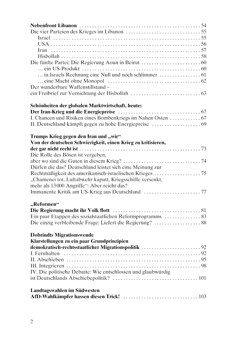GSP_Verlag's tweet photo. GegenStandpunkt 2-26 erscheint am 19.6.

Darin: Ein Grundsatzartikel zu dem Krieg von USA und Israel gegen Iran, zu dem Kriegsgegner Iran und seiner inneren Verfassung, zu der Nebenfront Libanon;

Fortschritte der Merz-Republik; Morales' Erbe in Bolivien.

https://t.co/drJz8JL0Mj https://t.co/s97OkzsH77