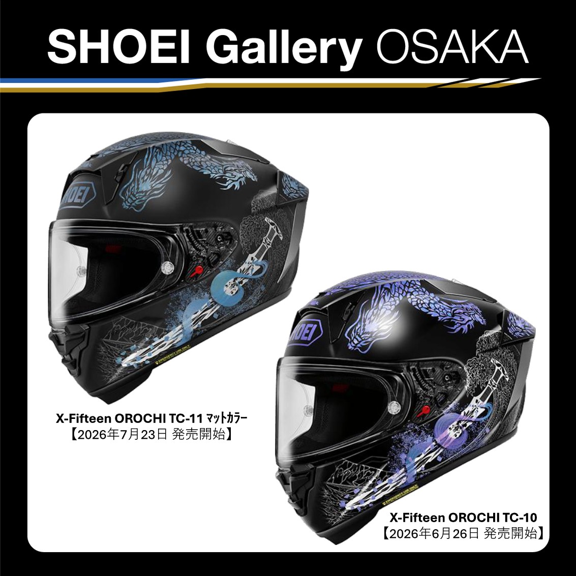SHOEI　アイアンラック 新製品のご案内🎤】 【X-Fifteen OROCHI】 カラー：TC-10 (BLACK/BLUE
